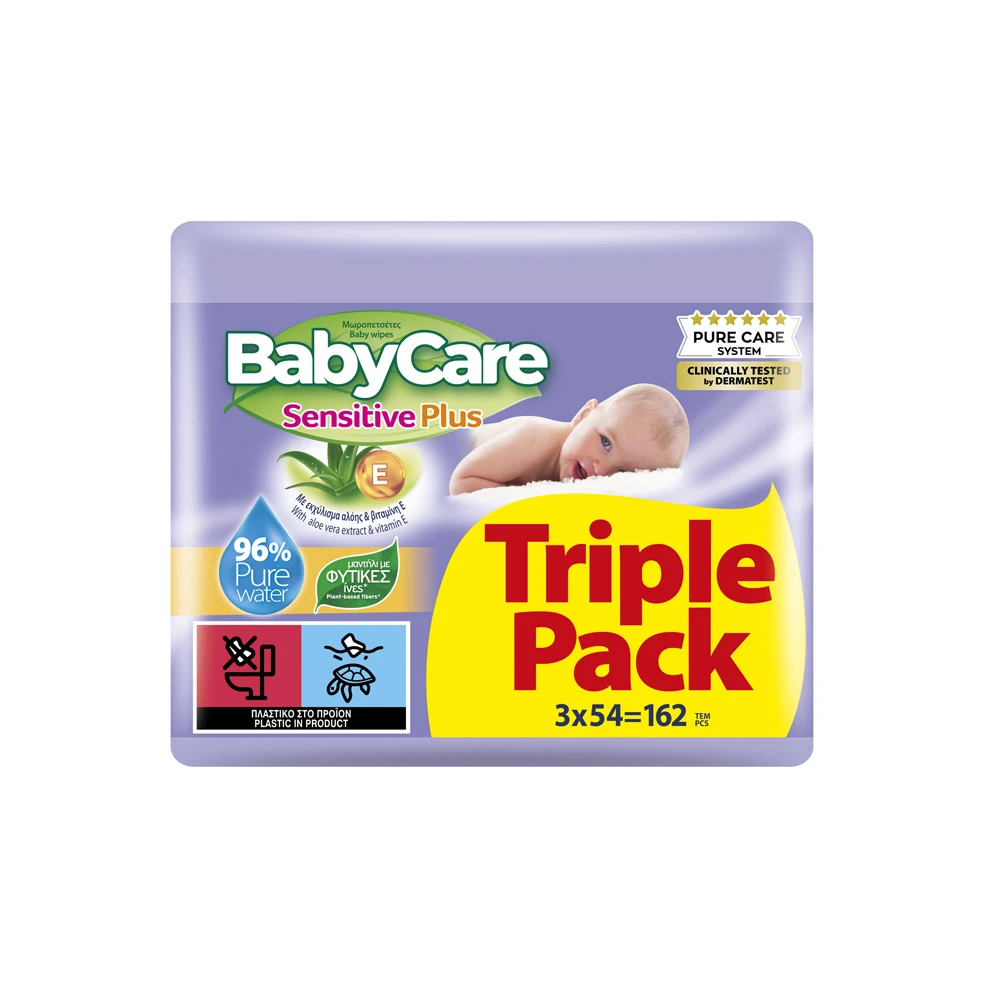 BabyCare Sensitive Plus Triple Pack Μωρομάντηλα 3x54 τεμάχια