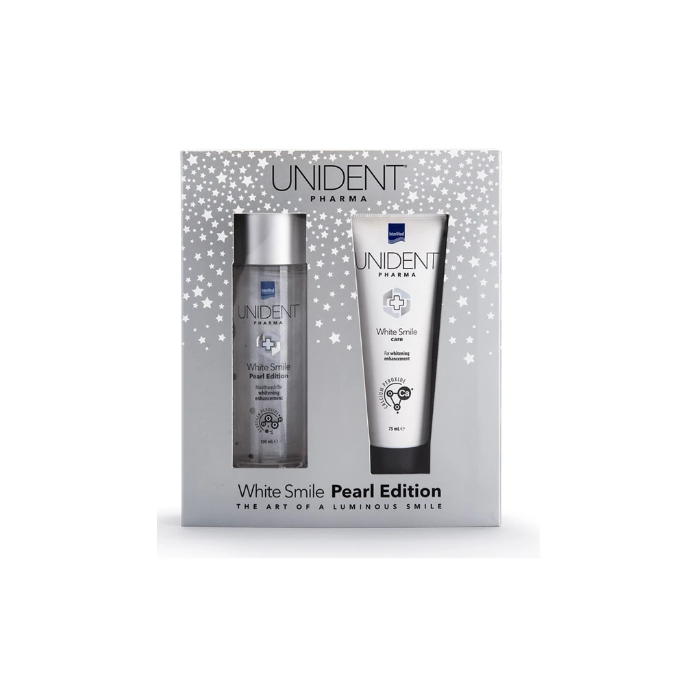 Intermed Promo Unident Pharma White Smile Pearl Edition Mouthwash 100ml & Whitening Toothpaste 75ml