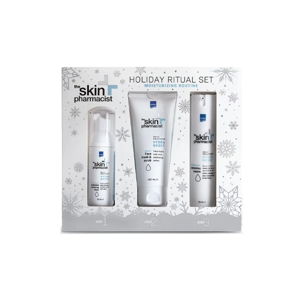 The Skin Pharmacist Promo Hydra Boost Christmas Kit Ηydra Boost Face Mask & Scrub 100ml & Probiotics Cleansing Foam 50ml & Probiotics Cream 50ml