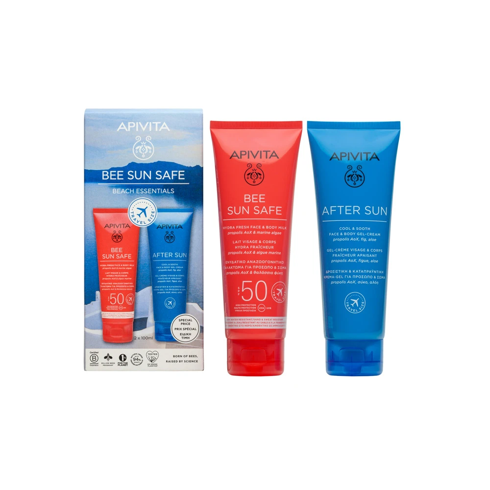 Apivita Promo Bee Sun Safe Hydra Fresh Face & Body Milk SPF50 100ml & After Sun 100ml
