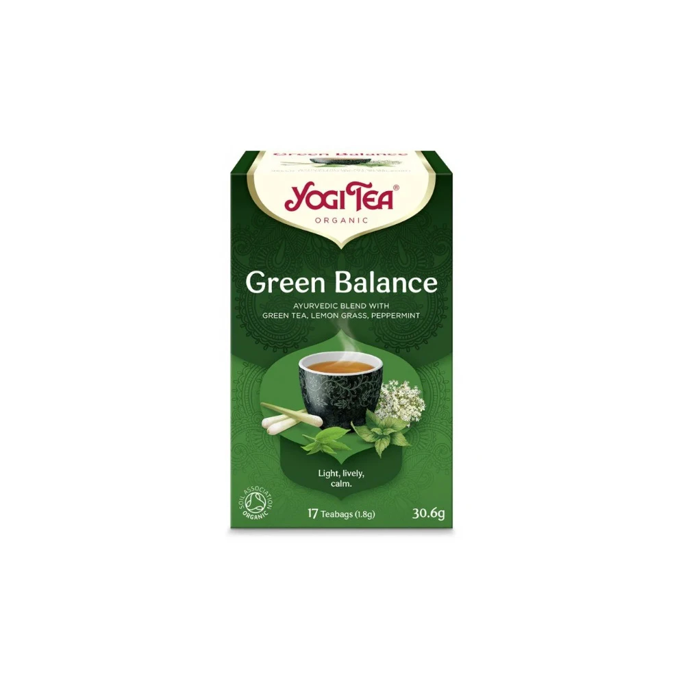 YogiTea Green Balance Αφέψημα Με Πράσινο Τσάι & Κομπούχα 17x1.8gr