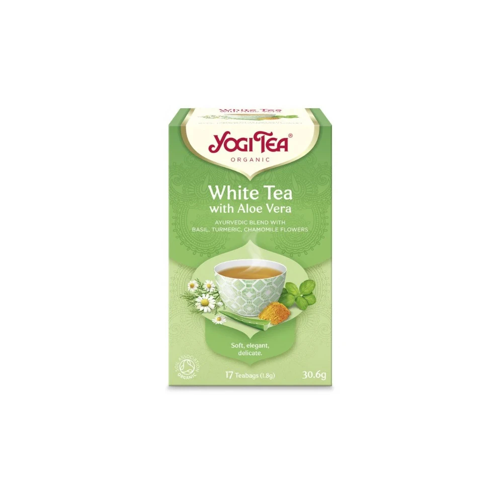 YogiTea White Tea With Aloe Vera Αφέψημα Τσαγιού Με Αλόη 17x1.8gr
