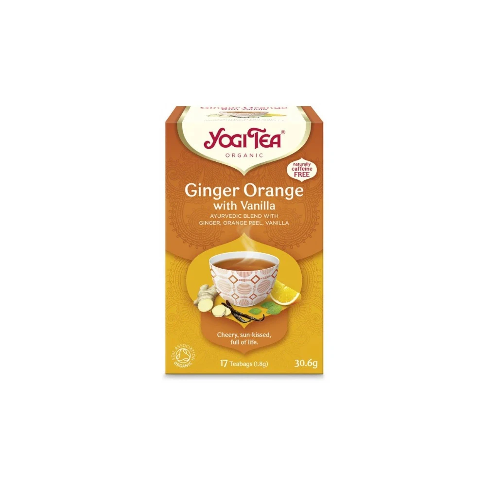 YogiTea Ginger Orange With Vanilla Αφέψημα Με Τζίντζερ Πορτοκάλι & Βανίλια 17x1.8gr