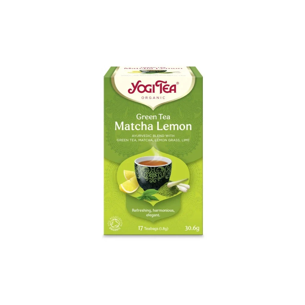YogiTea Green Tea Matcha Lemon Αφέψημα Για Αντιοξειδωτική Δράση & Αρμονία 17x1.8gr
