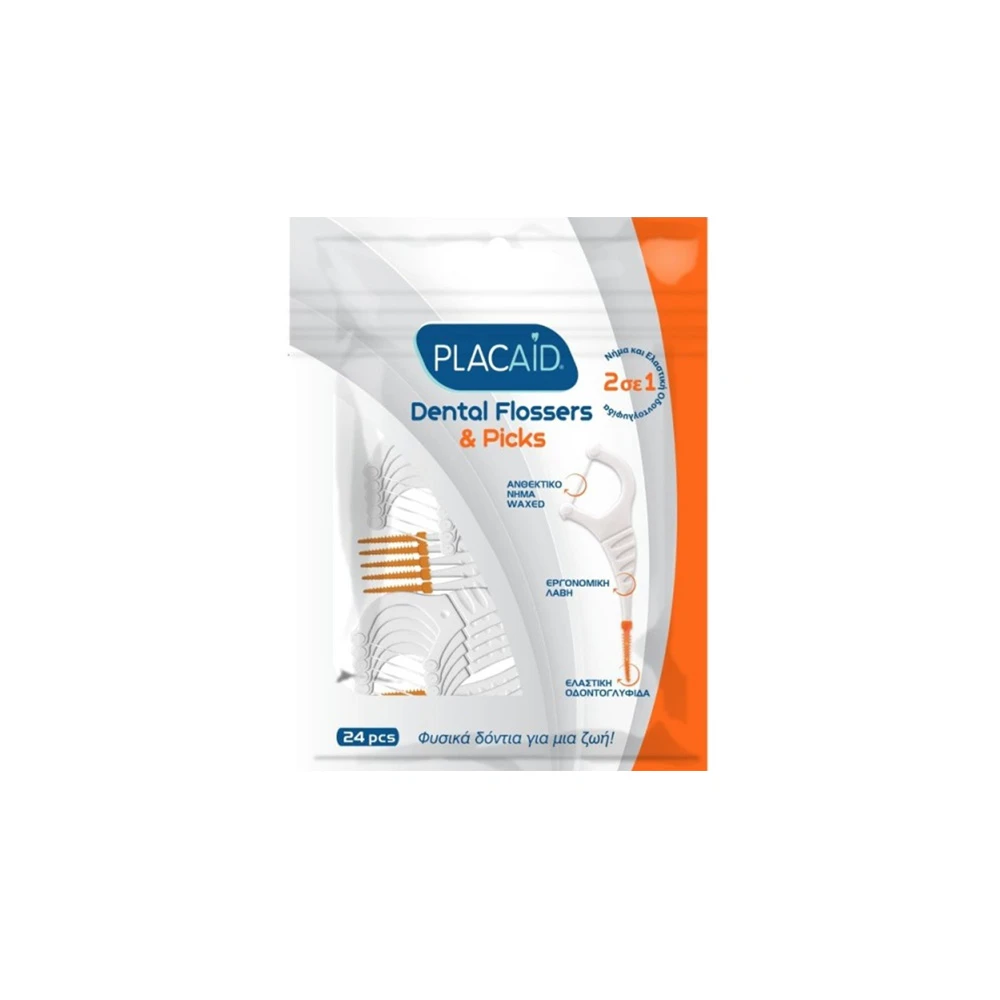Tepe Plac Aid Dental Flosser & Picks Orange 24 pieces