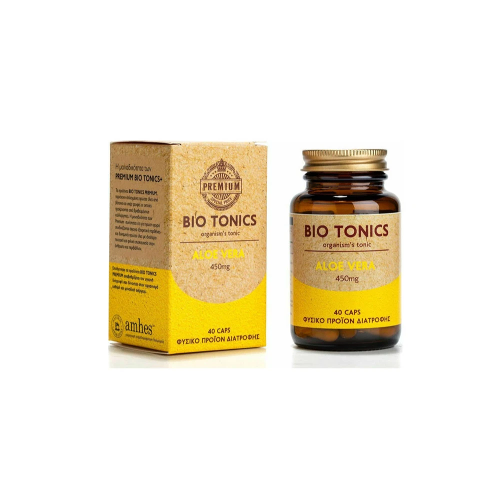 Bio Tonics Premium+ Aloe Vera 450mg Συμπλήρωμα Διατροφής Για Την Σωματική & Νοητική Λειτουργία 40 κάψουλες