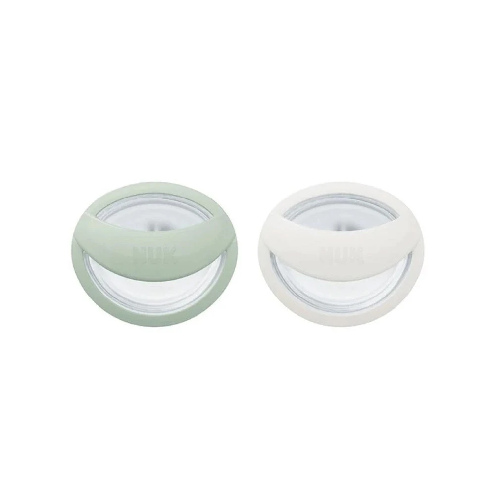 Nuk Mommyfeel Silicone Pacifier With Case 0-9m Green-White 2 pieces