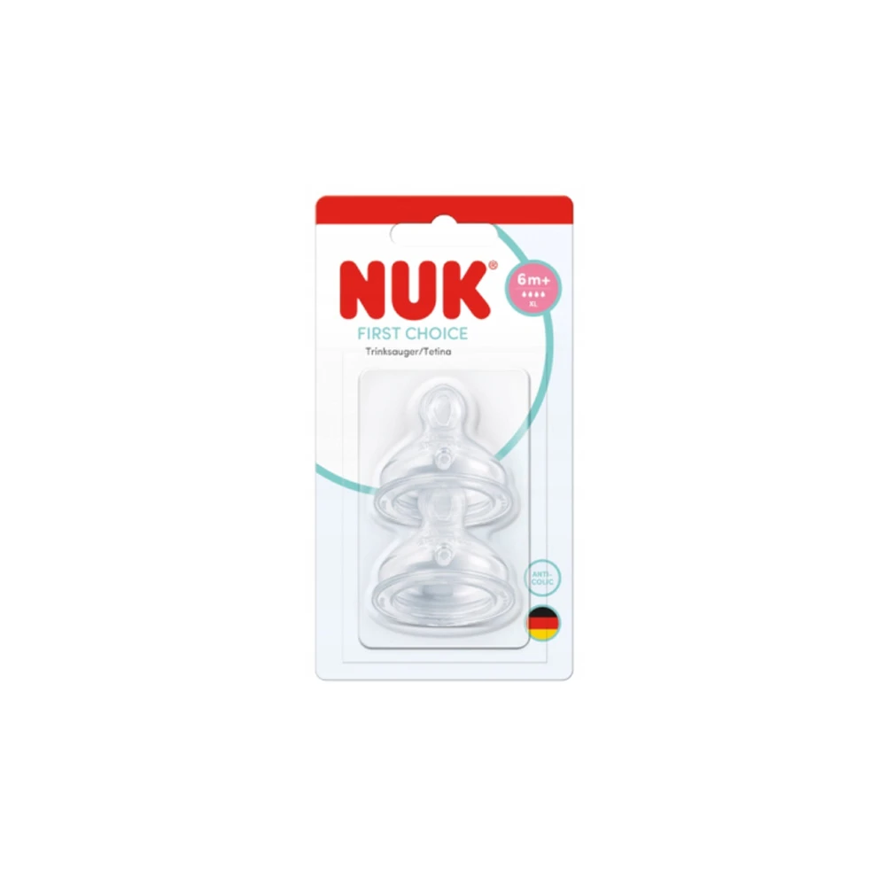 Nuk First Choice Silicone Nipples Against Colic XL 6m 2 pieces