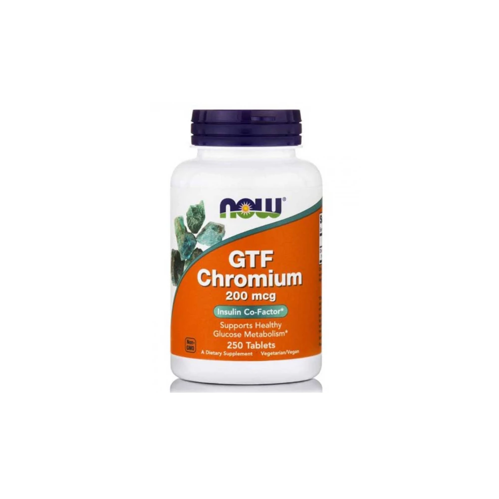 Now Foods GTF Chromium Χρώμιο 200mcg 250 ταμπλέτες