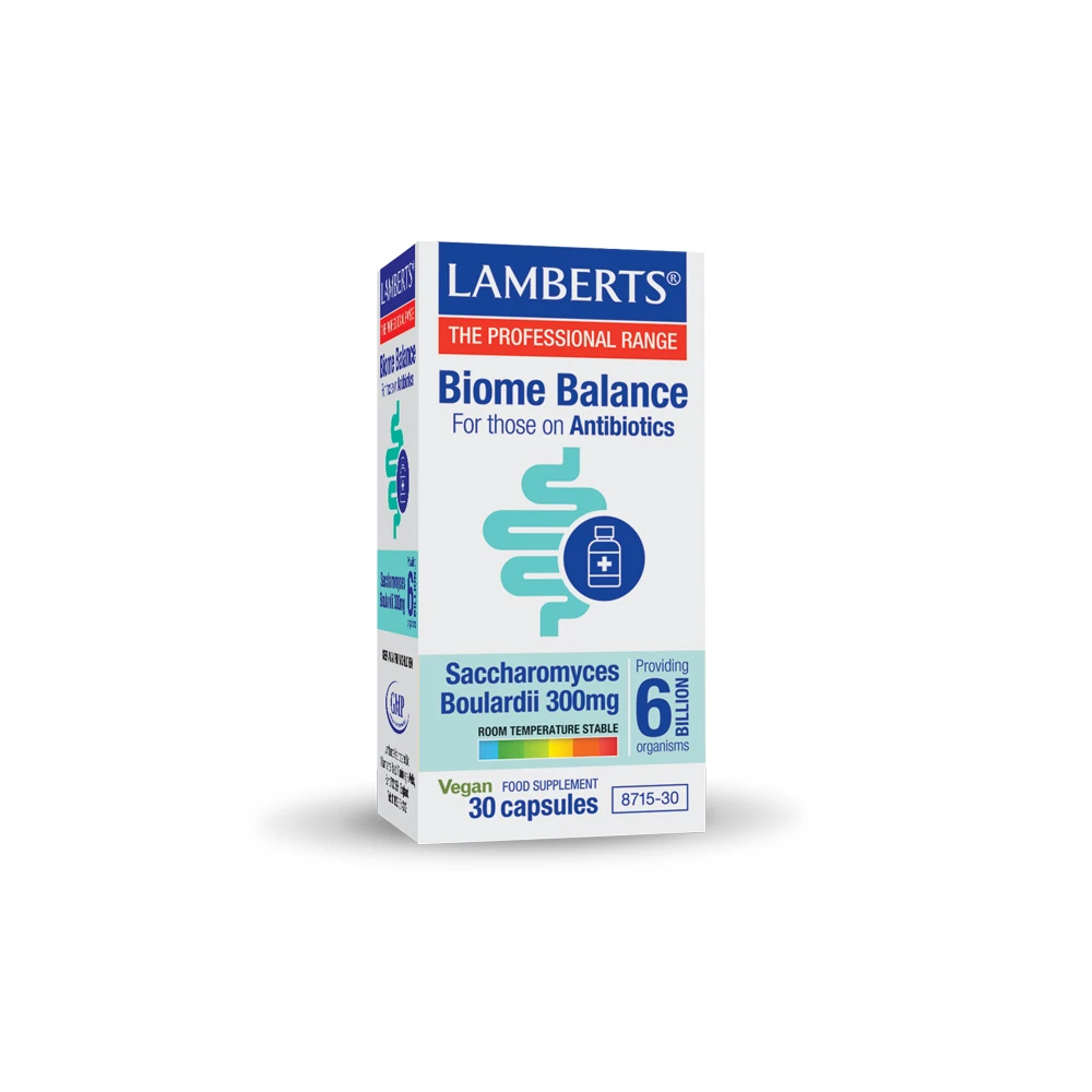 Lamberts Biome Balance For Those On Antibiotics Συμπλήρωμα Διατροφής Προβιοτικών Για Αποκατάσταση Της Εντερικής Χλωρίδας 30 κάψουλες