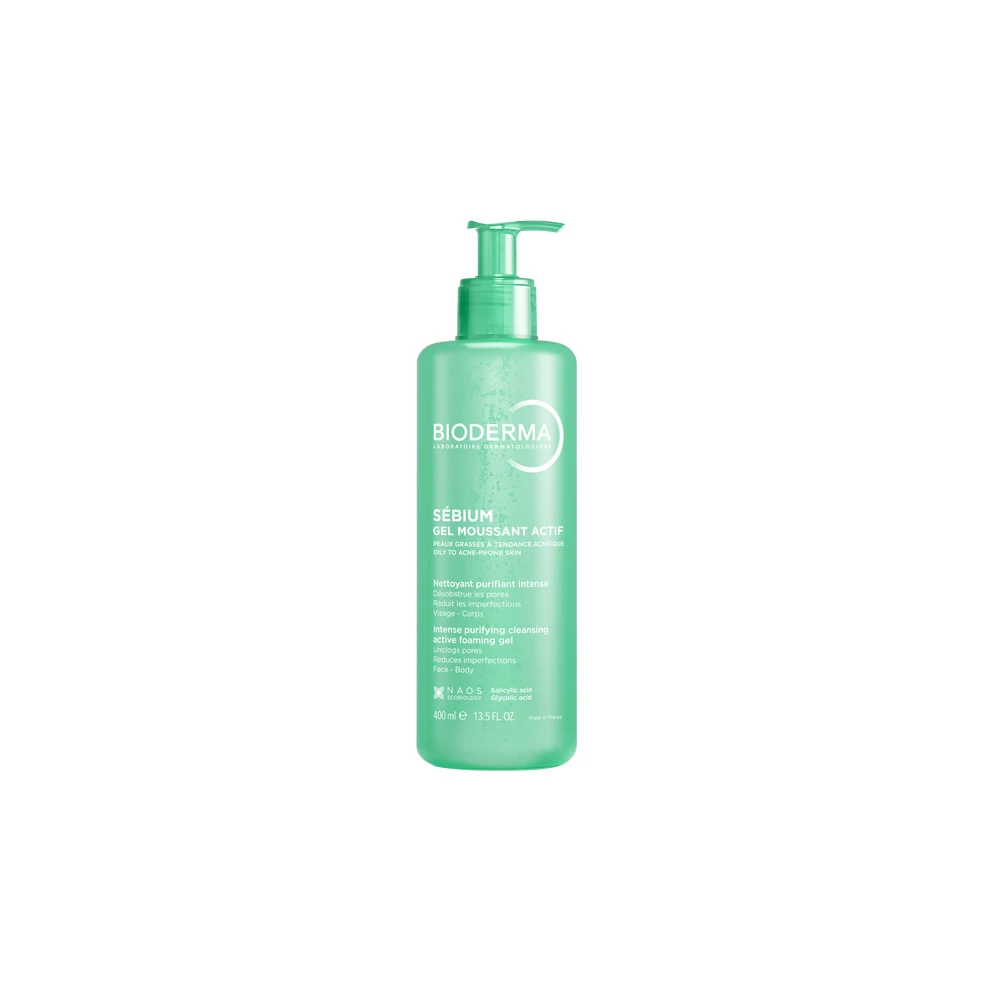 Bioderma Sebium Gel Moussant Actif Eξυγιαντικό Gel Καθαρισμού Για Δέρμα Με Τάση Ακμής Για Πρόσωπο & Σώμα 400ml