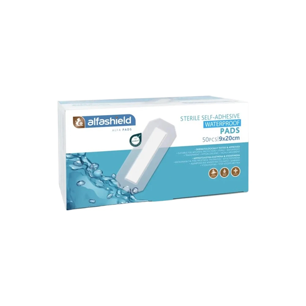 Alfashield Alfa Pad Sterile Waterproof Adhesive Pads (9x20cm) 50 pieces