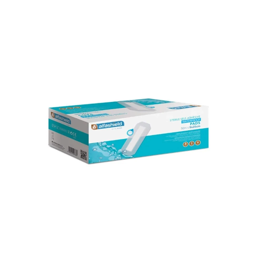 Alfashield Alfa Pad Sterile Waterproof Adhesive Pads (9x25cm) 50 pieces