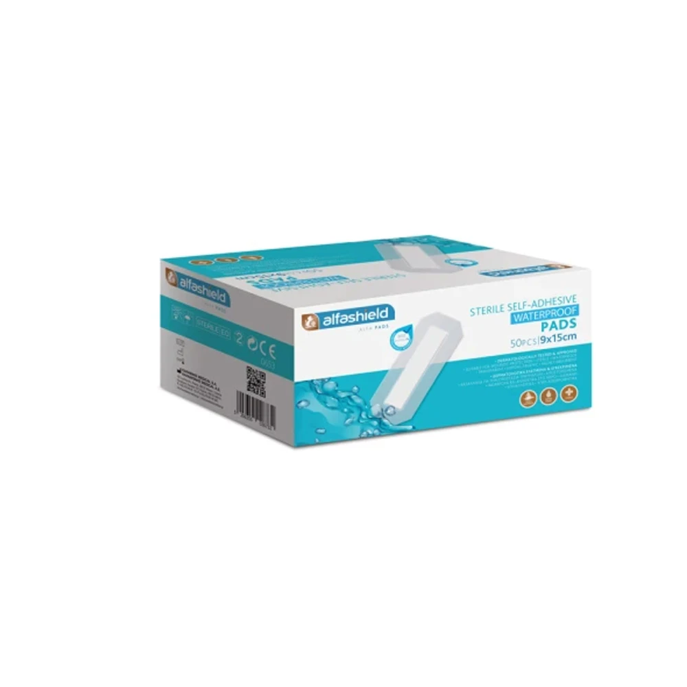 Alfashield Alfa Pad Sterile Waterproof Adhesive Pads (9x15cm) 50 pieces