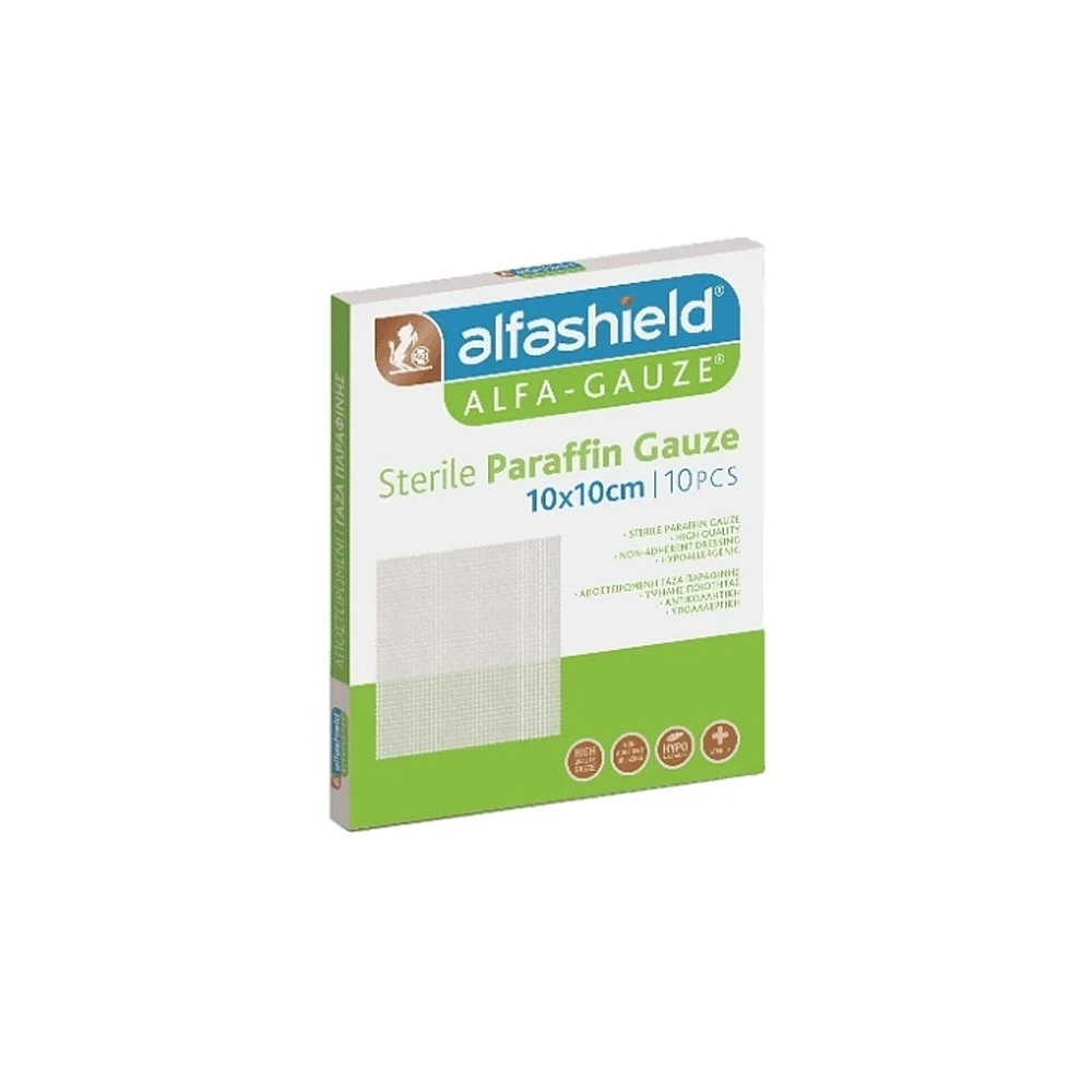Alfashield Alfa Gauze Sterile Paraffin Gauze (10x10cm) 10 pieces
