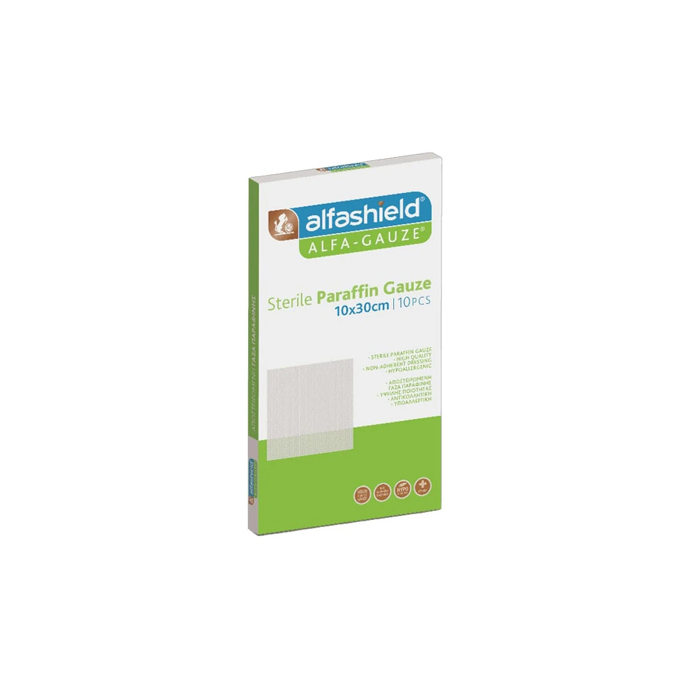 Alfashield Alfa Gauze Sterile Paraffin Gauze (10x30cm) 10 pieces