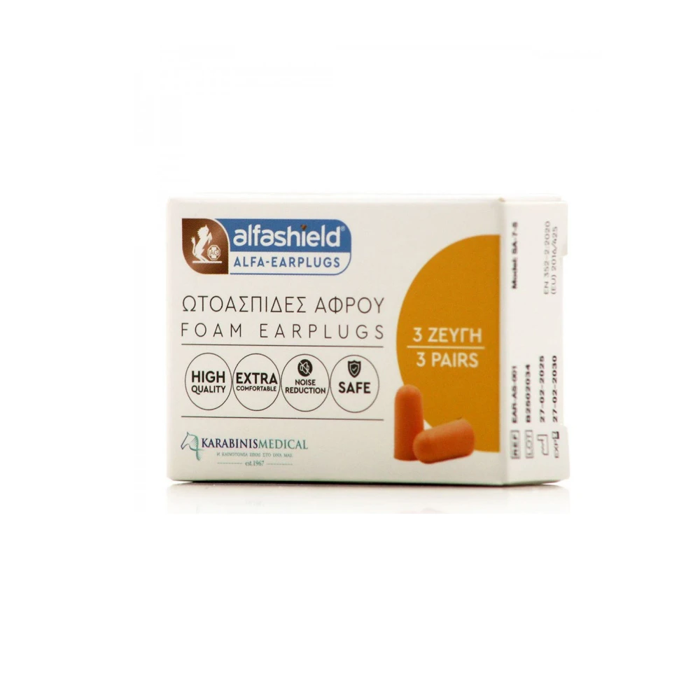 Alfashield Alfa Earplugs Foam Earplugs 3 pairs