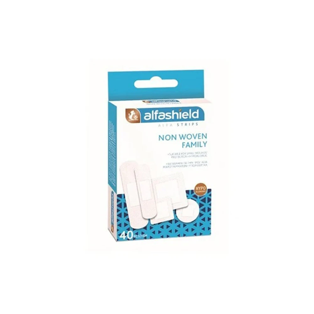 Alfashield Alfaplast Strips Non Woven Sensitive Adhesive Strips 40 pieces
