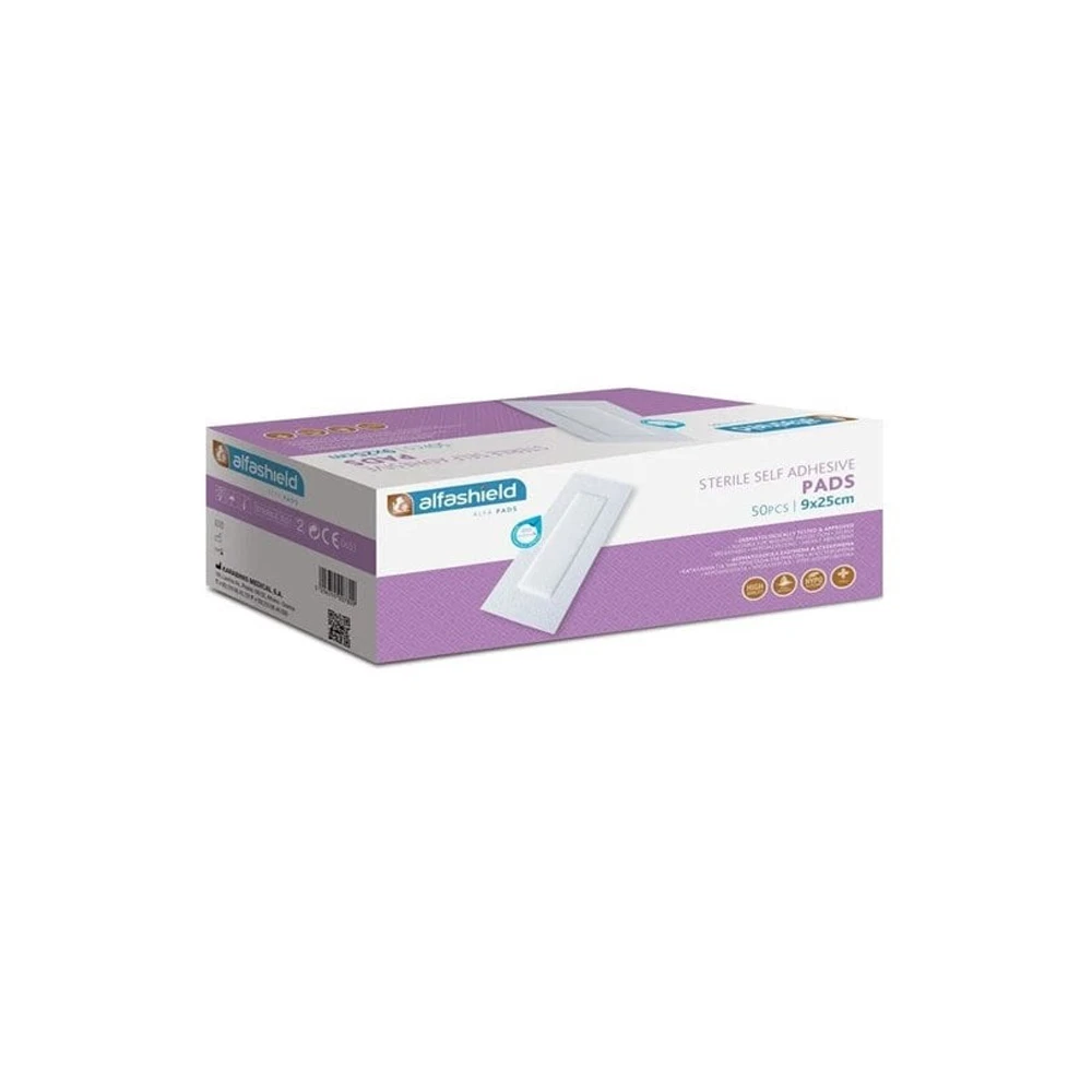 Alfashield Alfa Pad Sterile Adhesive Pads (9x25cm) 50 pieces