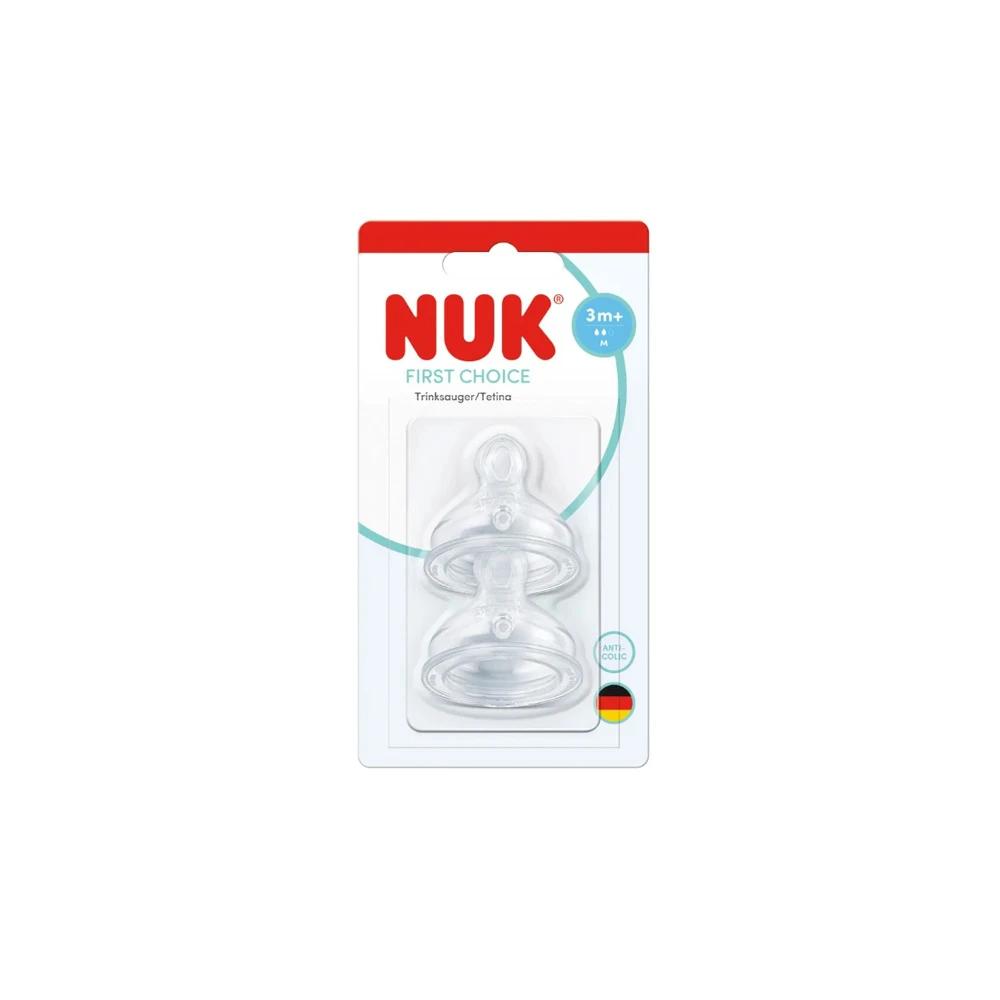 Nuk First Choice Silicone Nipple Size Medium 3+ Months 2 pieces