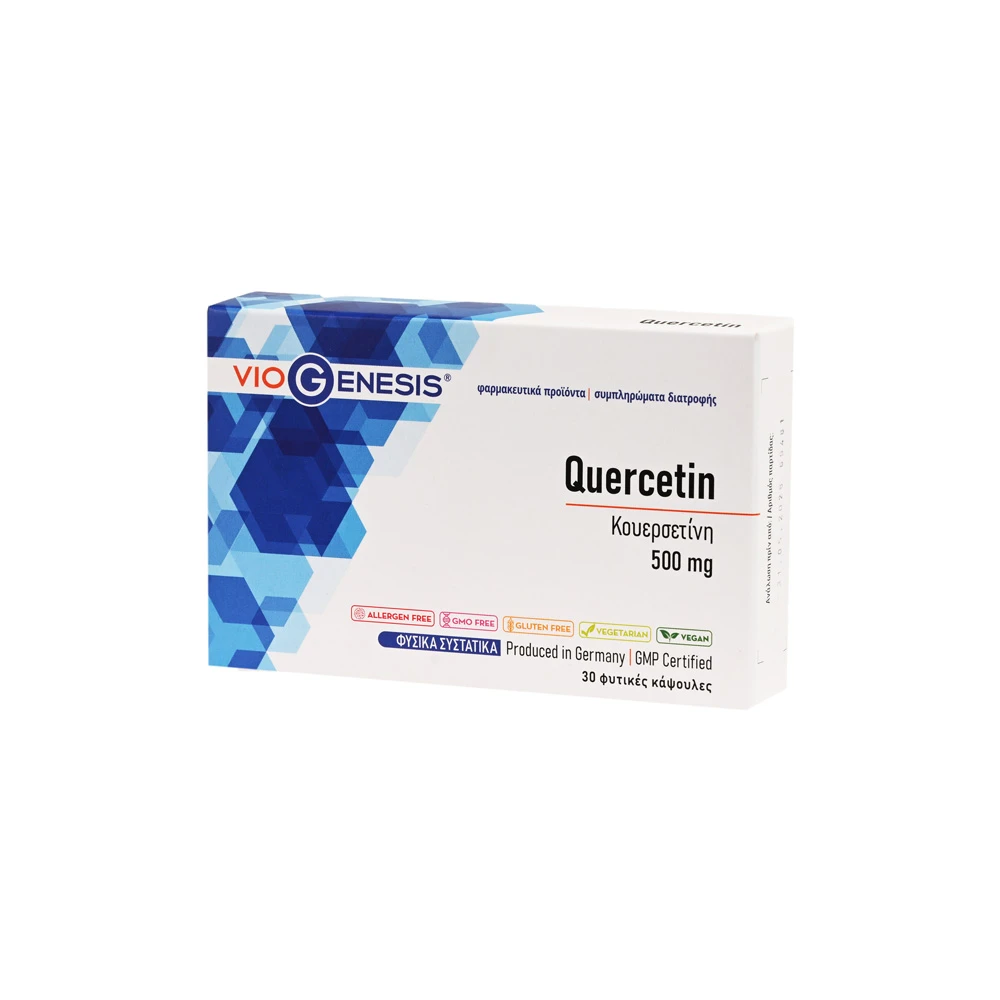 VioGenesis Quercetin 500mg Συμπλήρωμα Διατροφής Με Κουερσετίνη Από Εκχύλισμα Sophora Japonica 30 φυτικές κάψουλες