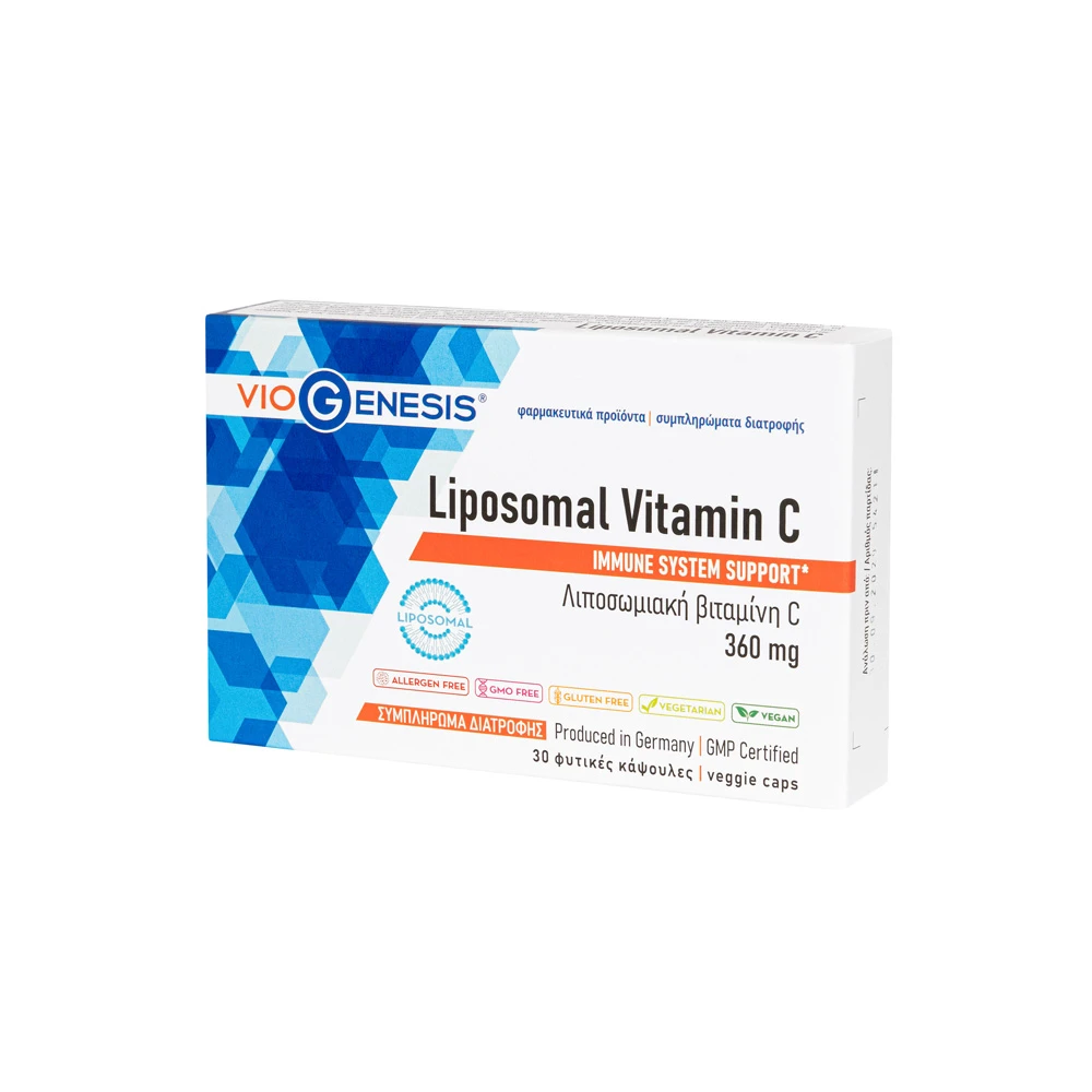 VioGenesis Liposomal Vitamin C 360mg Συμπλήρωμα Διατροφής Με Λιπoσωμιακή Βιταμίνη C 30 φυτικές κάψουλες