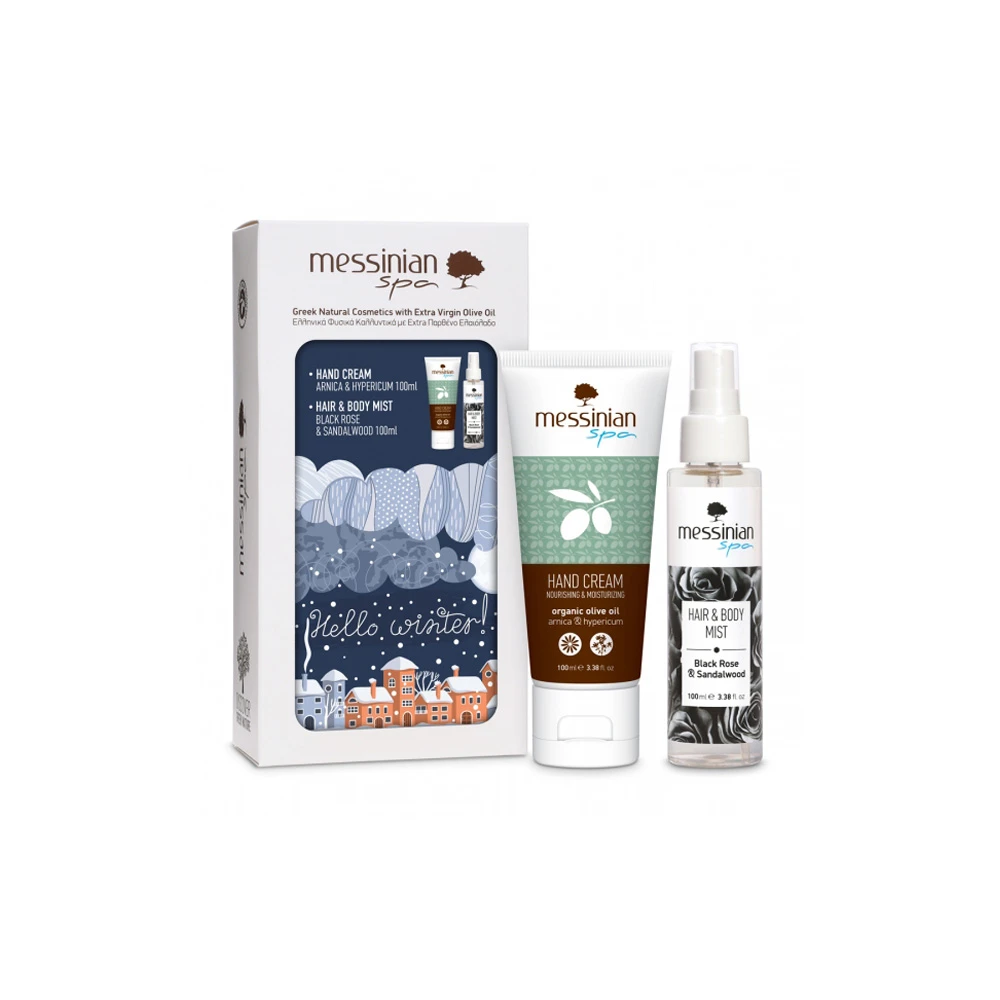 Messinian Spa Promo Hello Winter Hand Cream Arnica & Hypericum 100ml & Hair & Body Mist Black Rose & Sandalwood 100ml