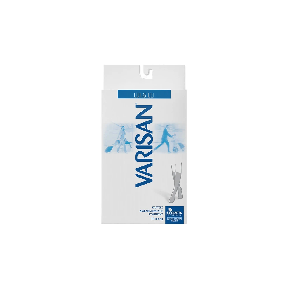 Varisan Lui & Lei Ανδρικές & Γυναικείες Κάλτσες 14MmHg 129 Chiaro Ενάντια Σε Κυκλοφορικά Προβλήματα Κάτω Γόνατος Μπέζ No4(43-45) 1 ζευγάρι