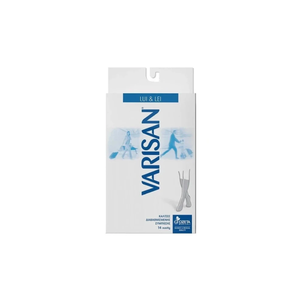 Varisan Lui & Lei Ανδρικές & Γυναικείες Κάλτσες 14MmHg 862 Nero Ενάντια Σε Κυκλοφορικά Προβλήματα Κάτω Γόνατος Μαύρες No5(45-47) 1 ζευγάρι