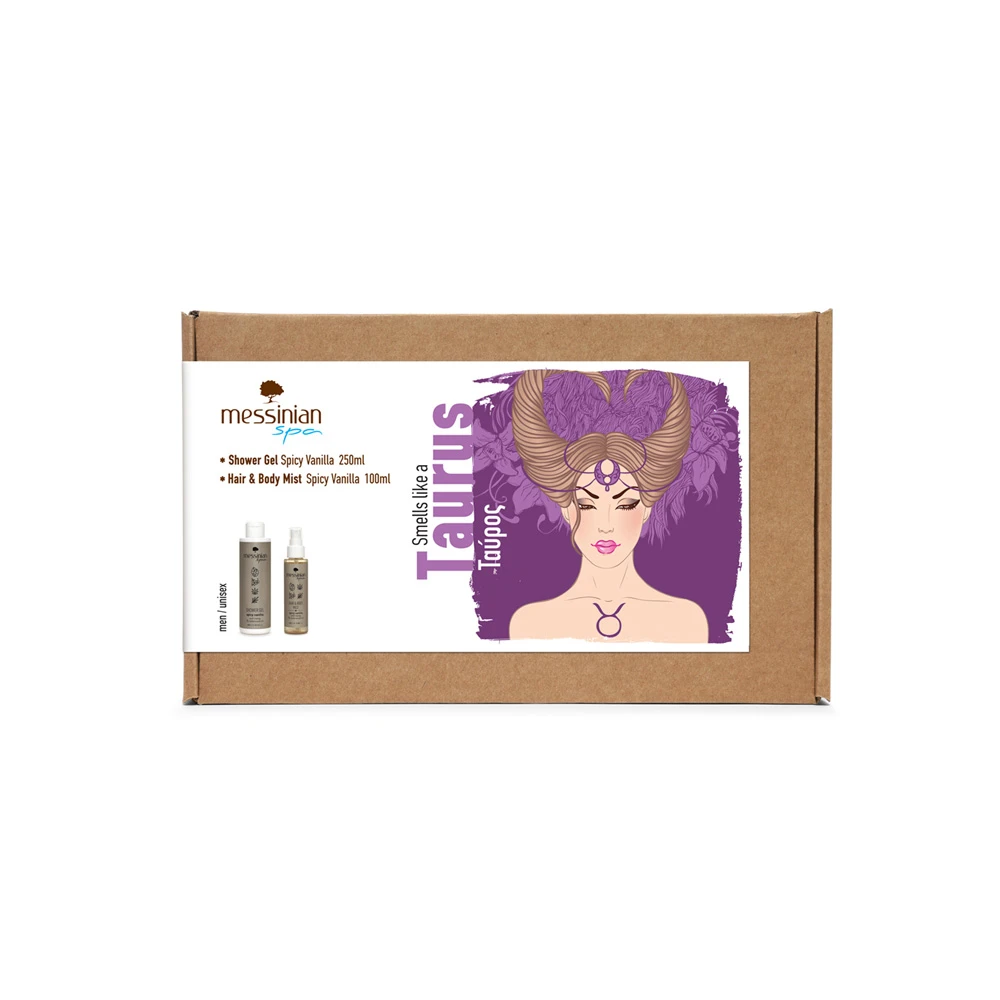 Messinian Spa Promo Zodiac Collection Taurus (Men / Unisex) Hair & Body Mist Spicy Vanilla 100ml & Shower Gel Spicy Vanilla 250ml