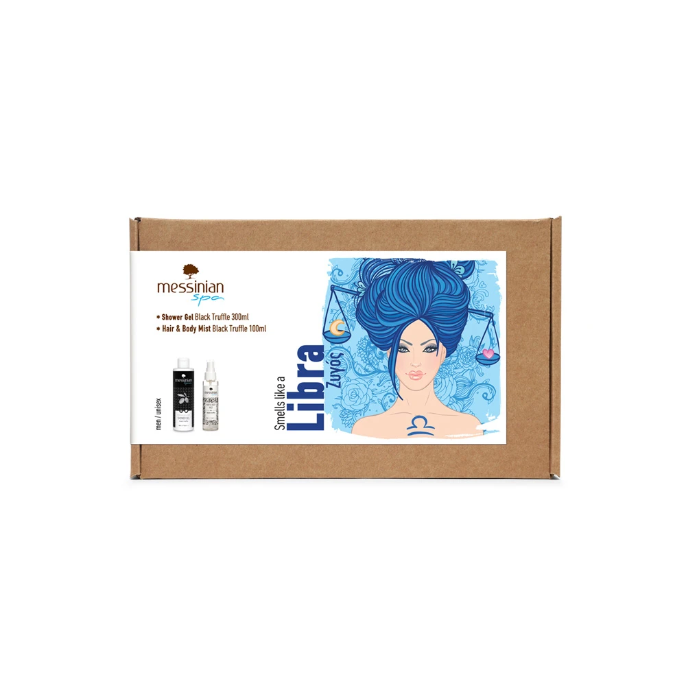 Messinian Spa Promo Zodiac Collection Libra (Men / Unisex) Shower Gel Black Truffle 300ml & Hair & Body Mist Black Truffle 100ml