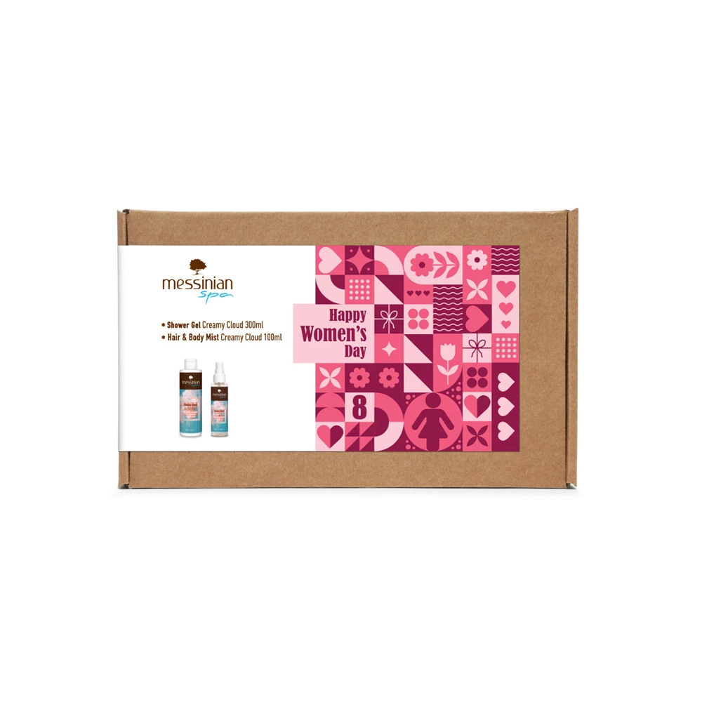 Messinian Spa Promo Happy Happy Women’ s Day Shower Gel Creamy Cloud 300ml & Hair & Body Mist Creamy Cloud 100ml