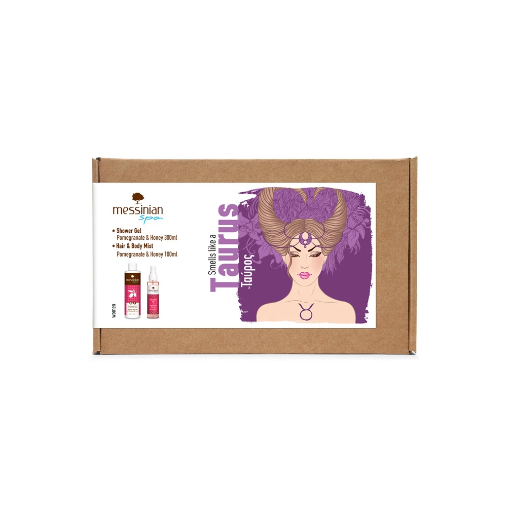 Messinian Spa Promo Zodiac Collection Taurus (Women) Shower Gel Pomegranate & Honey 300ml & Hair & Body Mist Pomegranate & Honey 100ml