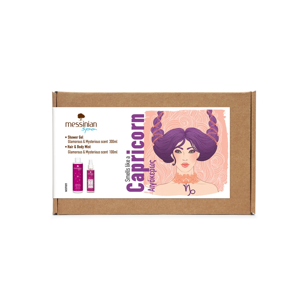 Messinian Spa Promo Zodiac Collection Capricorn (Women) Hair & Body Mist Glamorous & Mysterious Scent 100ml & Shower Gel Glamorous & Mysterious Scent 300ml