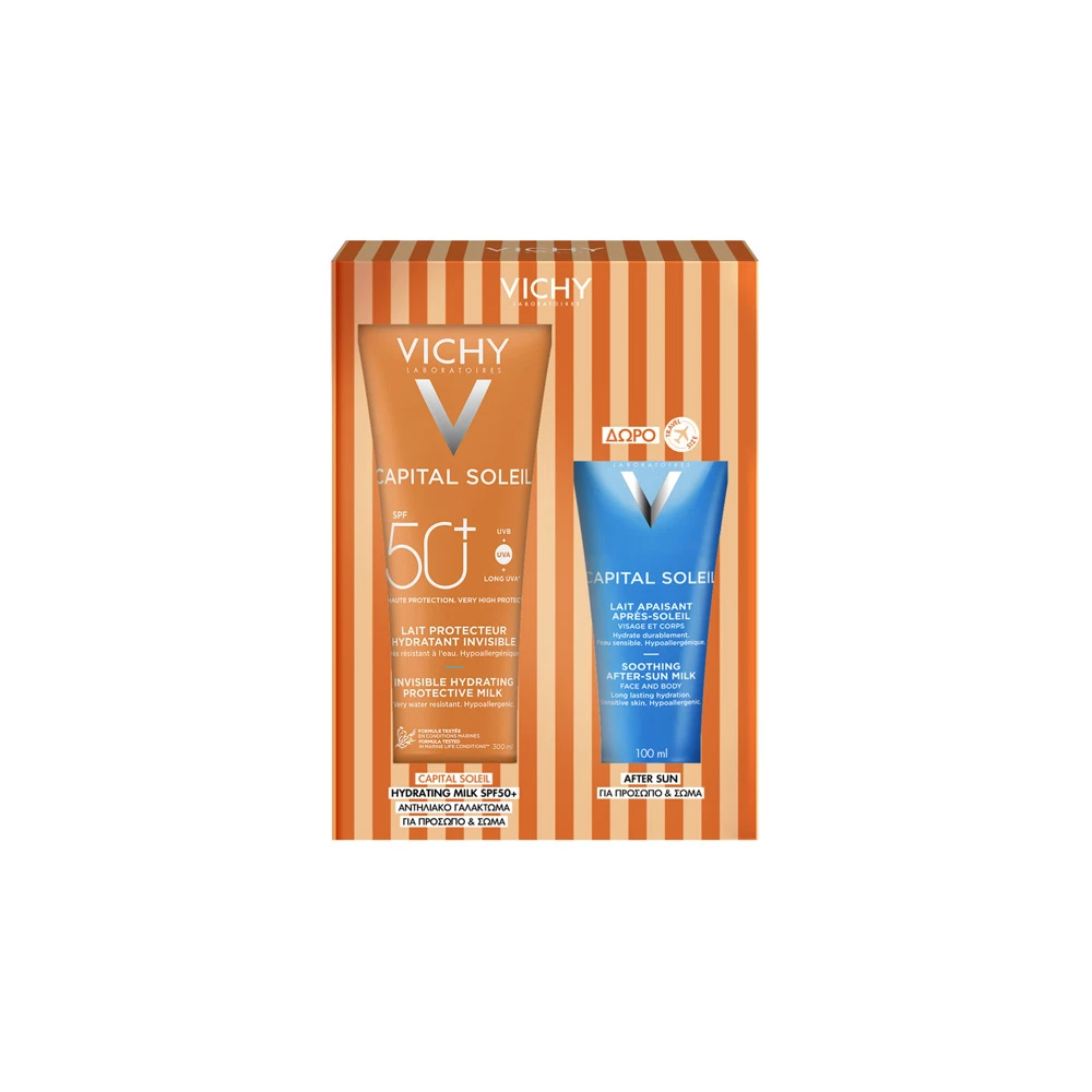 Vichy Promo Capital Soleil Invisible Hydrating Protective Milk SPF50+ 300ml & Gift After Sun Soothing Milk 100ml