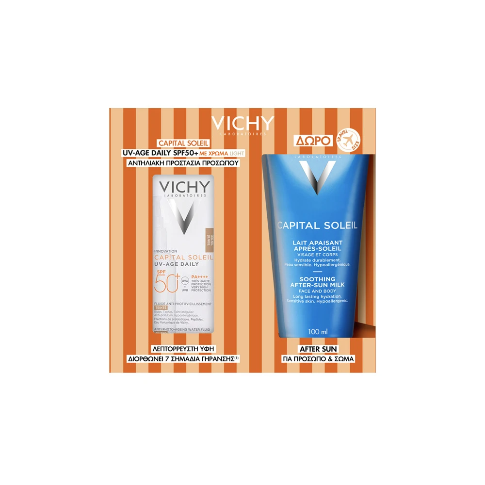 Vichy Promo Capital Soleil UV-AGE DAILY SPF50+ Anti Photo-Ageing Water Fluid 40ml & Gift After Sun 100ml
