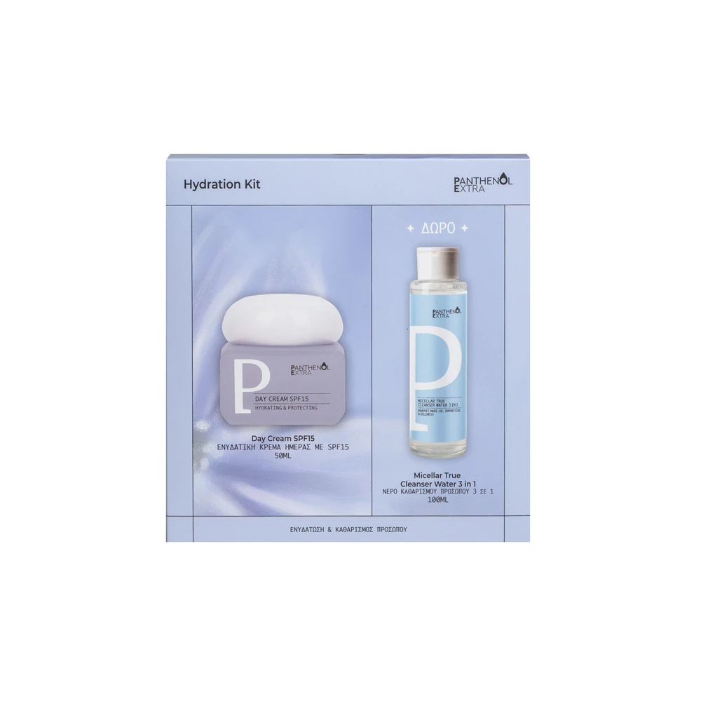Pantenol Extra Promo Hydration Kit Ενυδατική Κρέμα Ημέρας Με Αντηλιακή Προστασία SPF15 50ml & Νέρο Καθαρισμού Προσώπου 3 Σε 1 100ml
