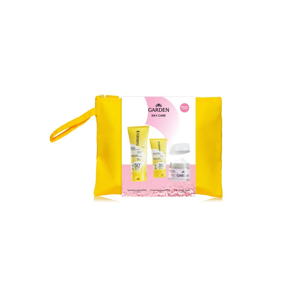 Garden Promo Ray Care Sunscreen Lotion Face & Body SPF50 75ml & Sunscreen Face Cream SPF50+ 25ml & Anti-Wrinkle Cream Face and Eyes 50ml