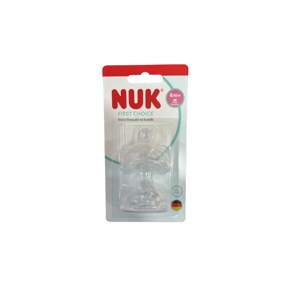 Nuk First Choice+ No Colic Flow Control Silicone Teat 6m+ 2 pieces