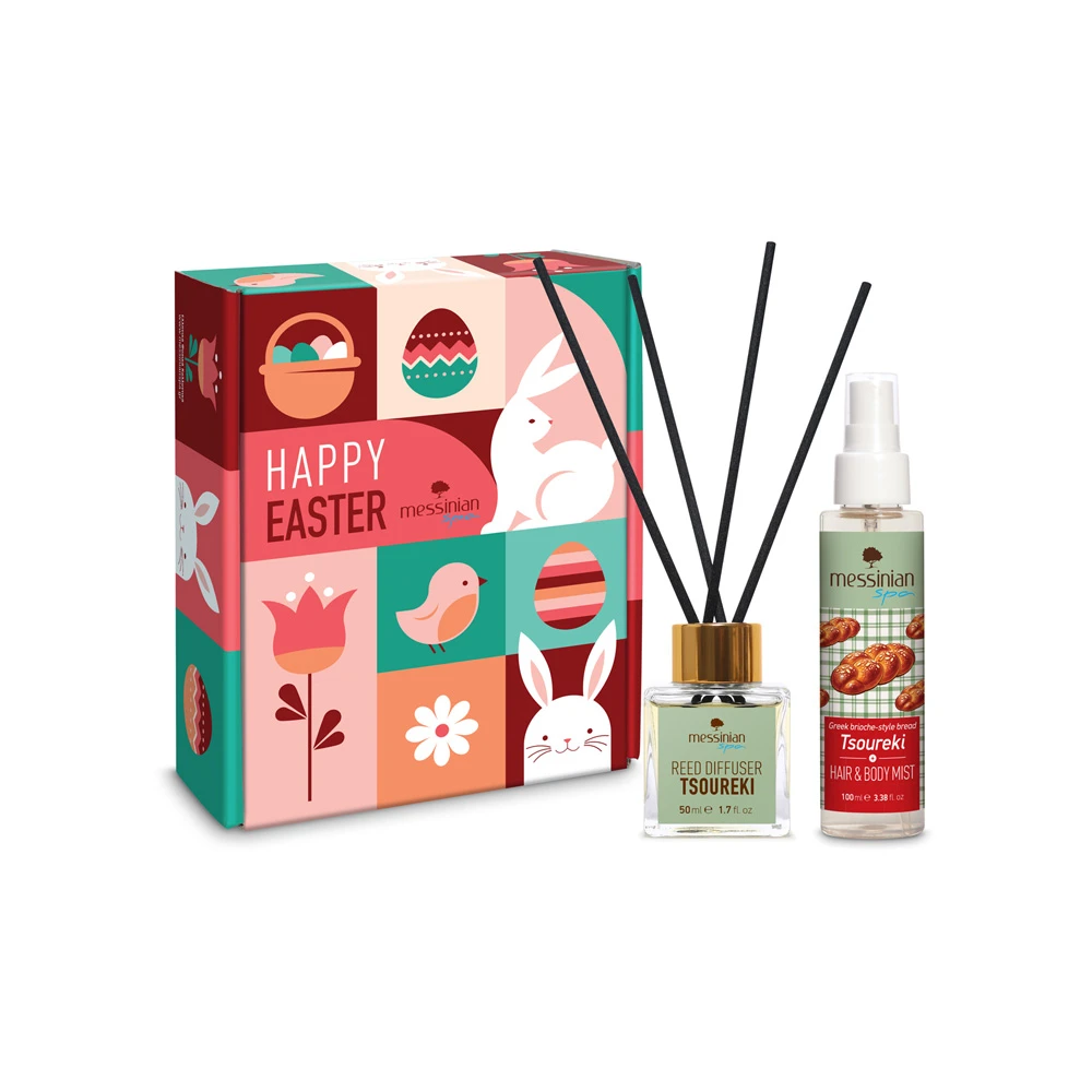 Messinian Spa Promo Happy Easter Reed Deffuser Tsoureki 50ml & Hair & Body Mist Tsoureki 100ml