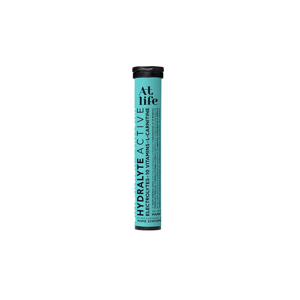 AtLife Hydrate Active Electrolytes +10 Viitamins + L-Carnitine Ηλεκτρολύτες Για Ενυδάτωση & Αντοχή 24 αναβράζοντα δισκία