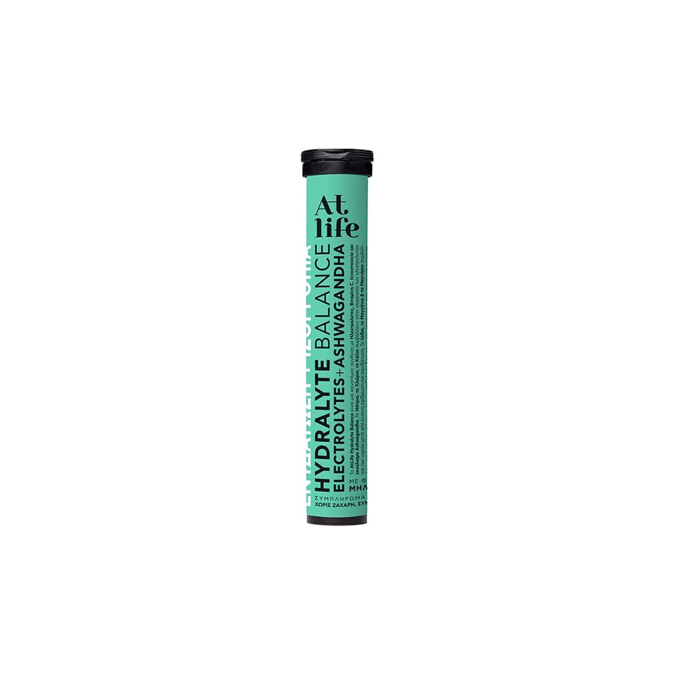 AtLife Hydralyte Balance Electrolytes & Ashwagandha Ηλεκτρολύτες Για Ενυδάτωση & Ισορροπία Με Γεύση Μήλο Μέντα 24 αναβράζοντα δισκία