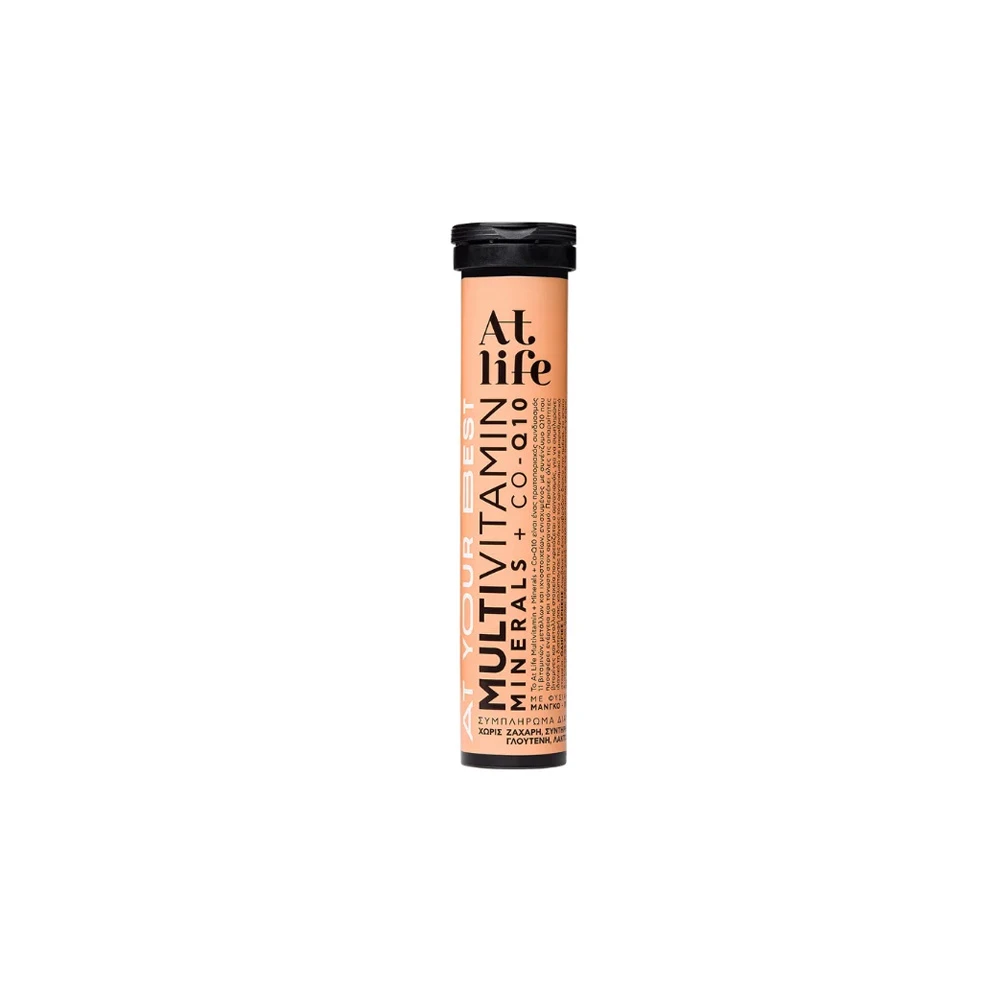 AtLife MultiVitamin Minerals & Co - Q10 Συμπλήρωμα Διατροφής 11 Βιταμινών Μετάλλων Ιχνοστοιχείων & Συνένζυμο Q10 20 αναβράζοντα δισκία