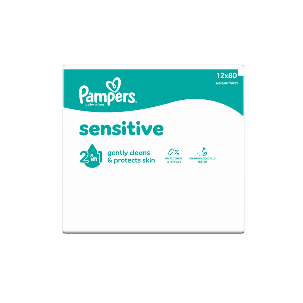 Pampers Sensitive Μωρομάντηλα 12x80 τεμάχια