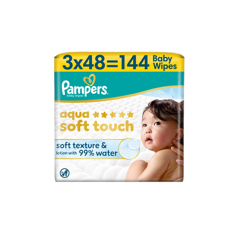 Pampers Aqua Soft Touch Μωρομάντηλα 3x48 τεμάχια