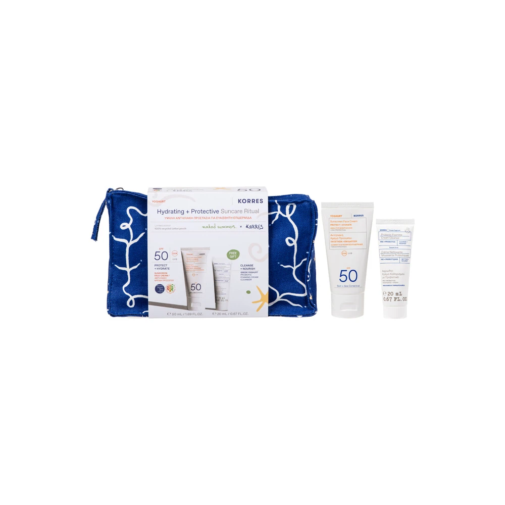 Korres Promo Yoghurt SPF50 Hydrating Suncare Ritual Γιαούρτι Αντηλιακή Κρέμα Προσώπου SPF50 50ml & Greek Yoghurt Αφρώδης Κρέμα Καθαρισμού Με Προβιοτικά 20ml