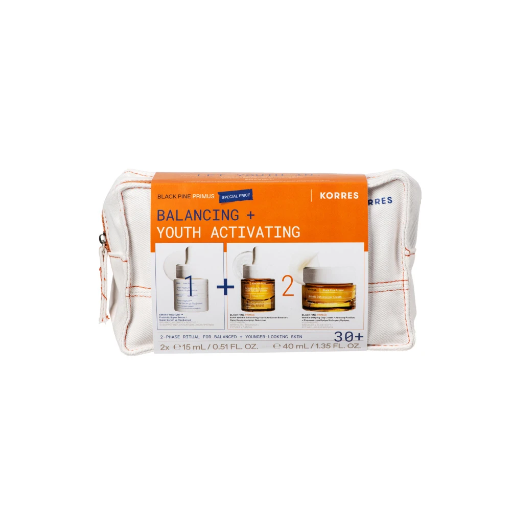 Korres Promo Smart Yoghurt Super Serum 15ml & Black Pine Primus 6xHA Wrinkle Smoothing Youth Activator Booster 15ml & Wrinkle Defying Day Cream 40ml