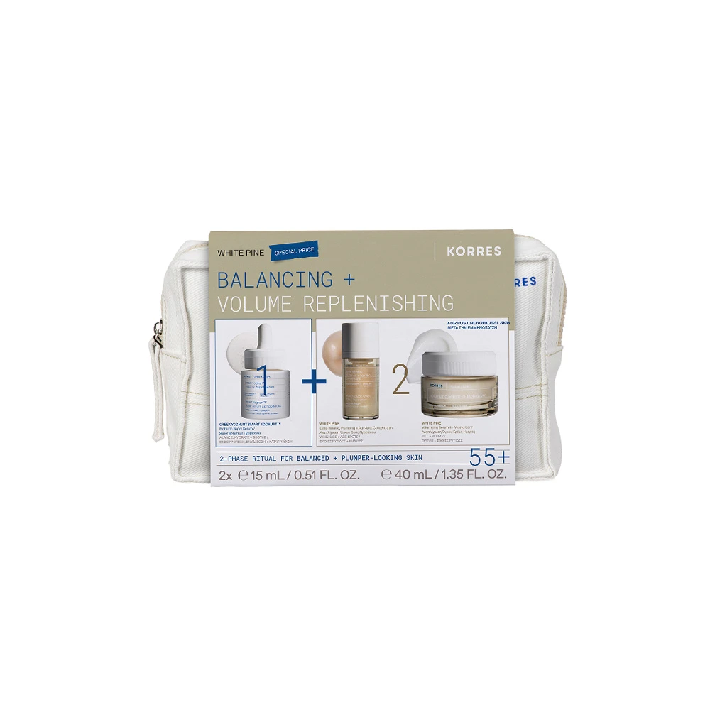 Korres Promo White Pine Smart Yoghurt Super Serum 15ml & White Pine Deep Wrinkle Plumping & Age Spot Serum 15ml & Volumizing Serum-in-Moisturizer Day Cream Φor Normal to Combination Skin 40ml