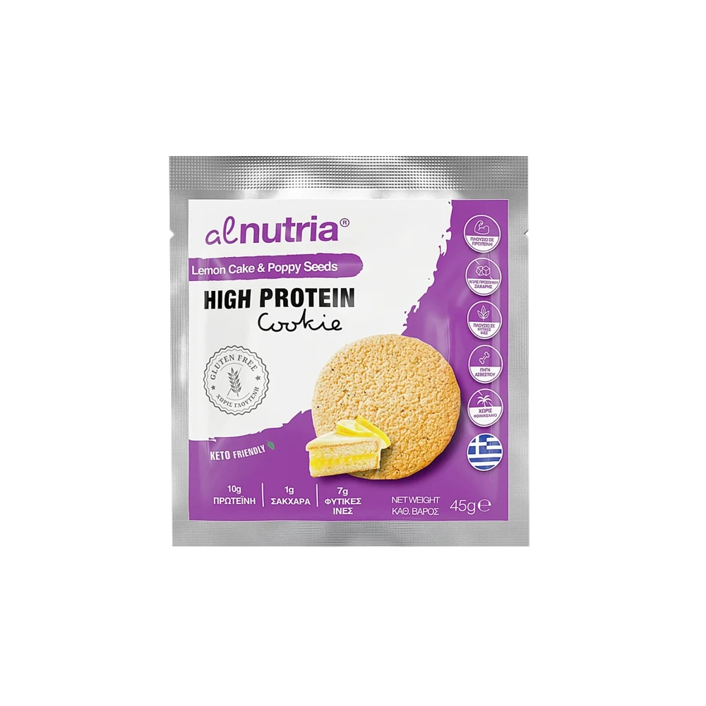 Alnutria High Protein Cookies With Lemon Cake & Poppy Seed Flavor 45gr
