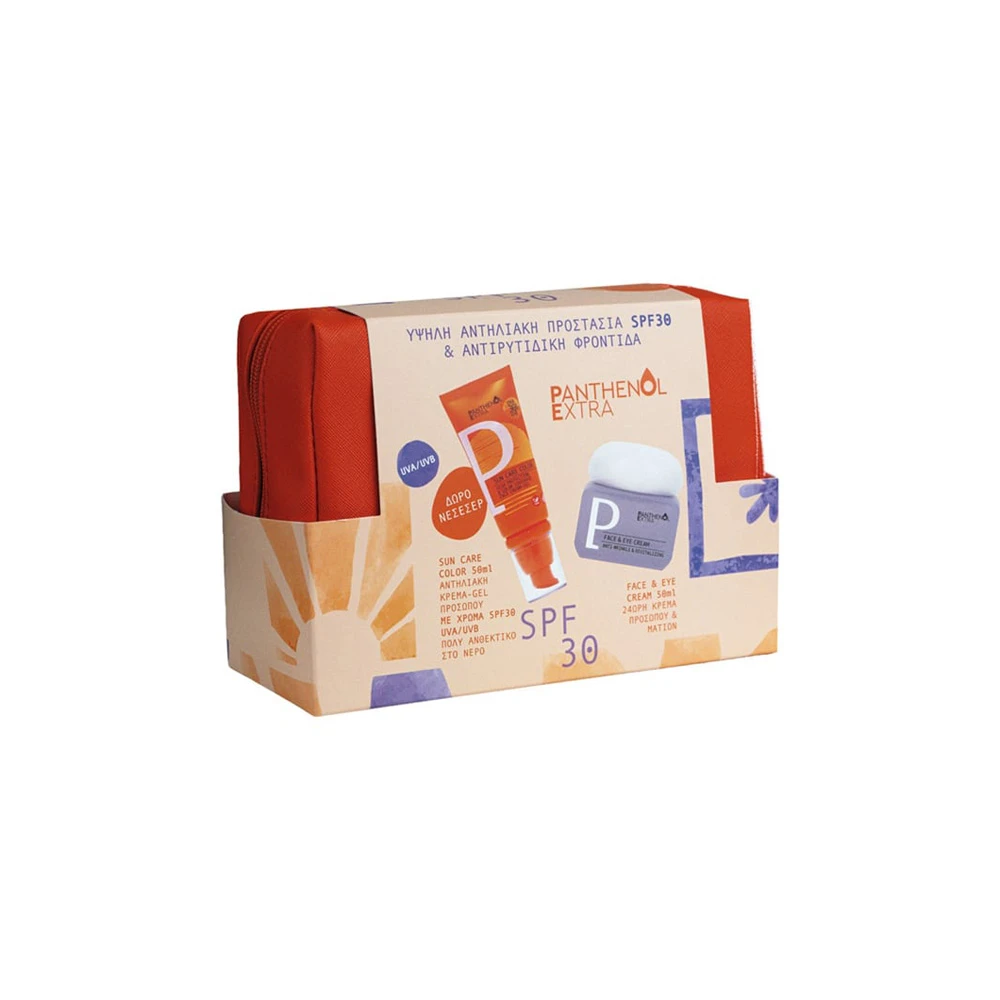 Panthenol Extra Promo Color Αντηλιακό Τζελ Προσώπου Με Χρώμα SPF30 50ml & Face & Eye Cream Αντιρυτιδική Κρέμα Προσώπου & Ματιών 50ml